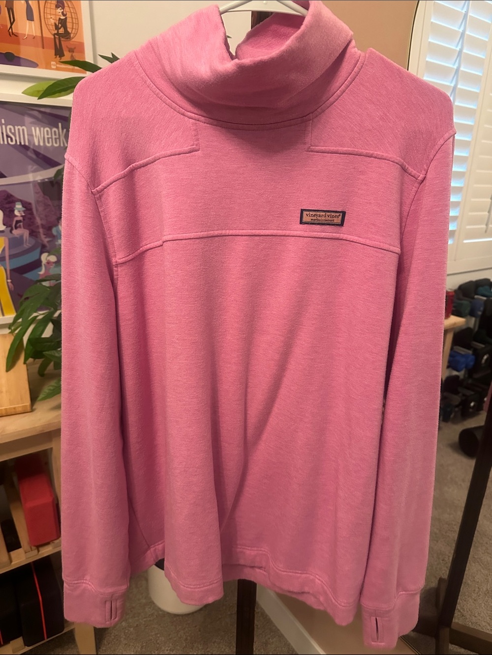 Vineyard Vines Pink Funnel Neck Pullover